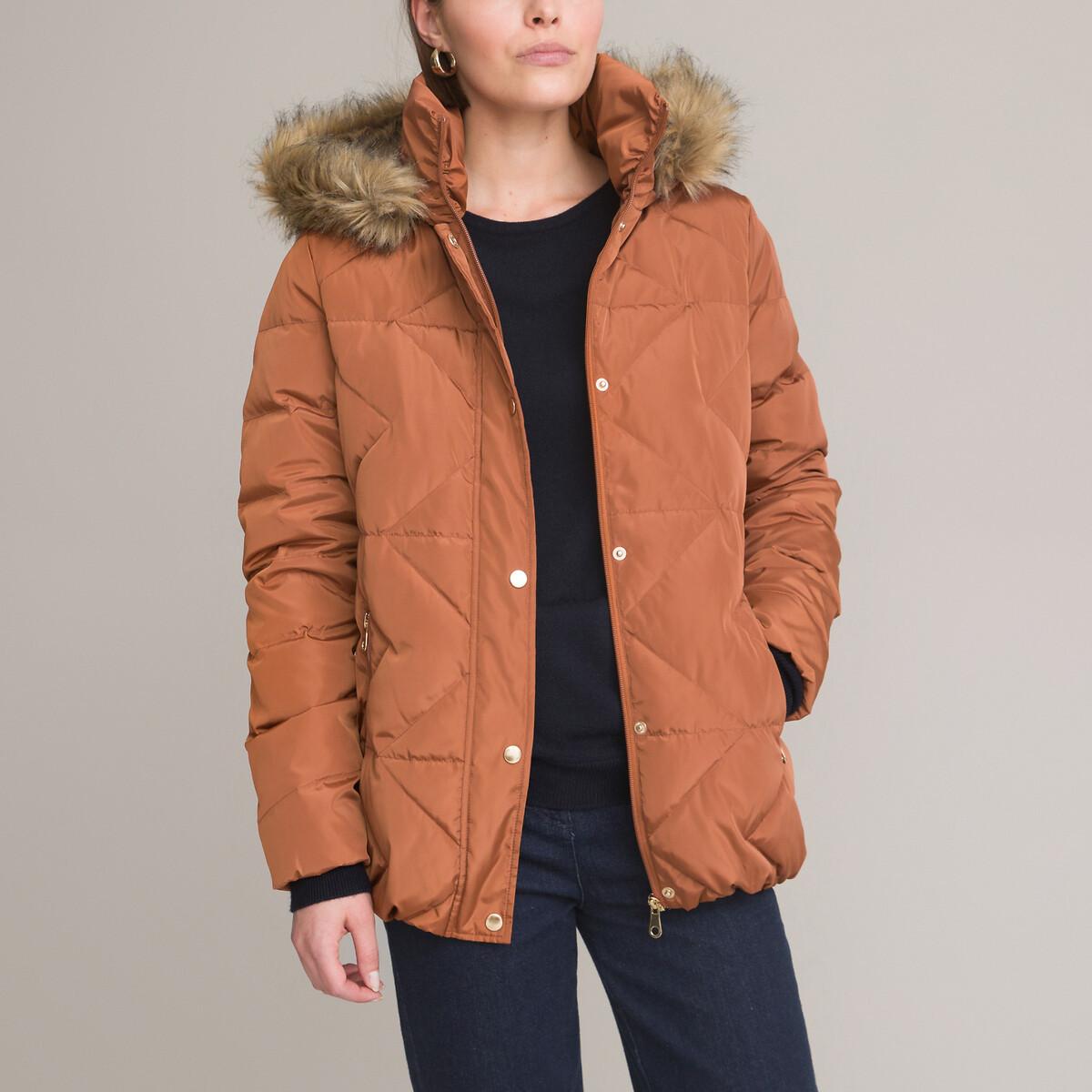 Image of Daunenjacke Mit Kapuze Damen Braun 36