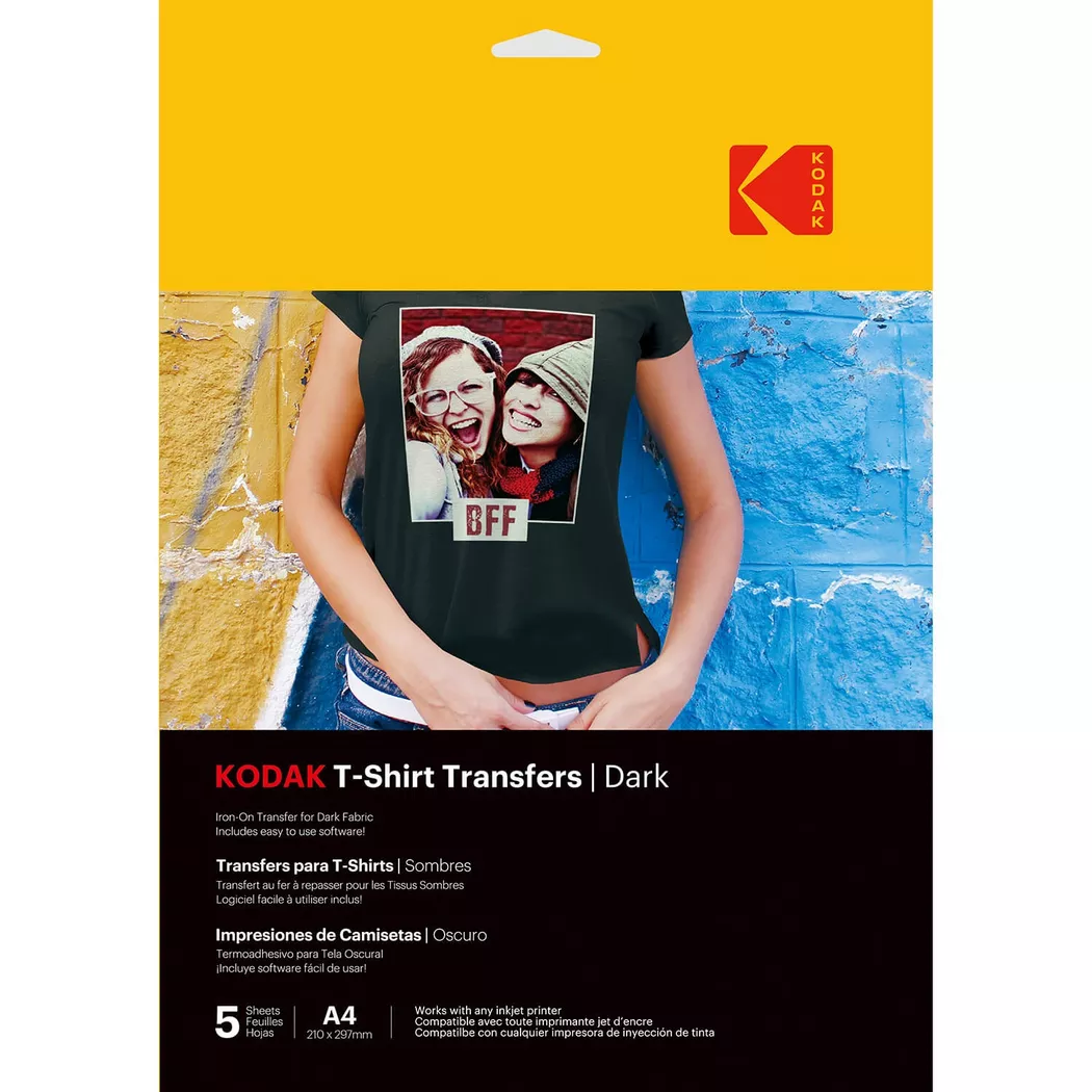 Kodak -  T-Shirt-Transfers, dunkel, A4, 5 Stück, One Size