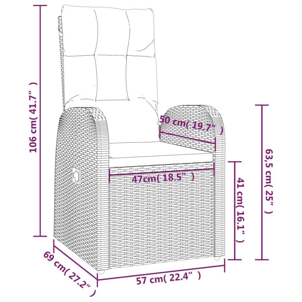 VidaXL poltrona Polirattan  