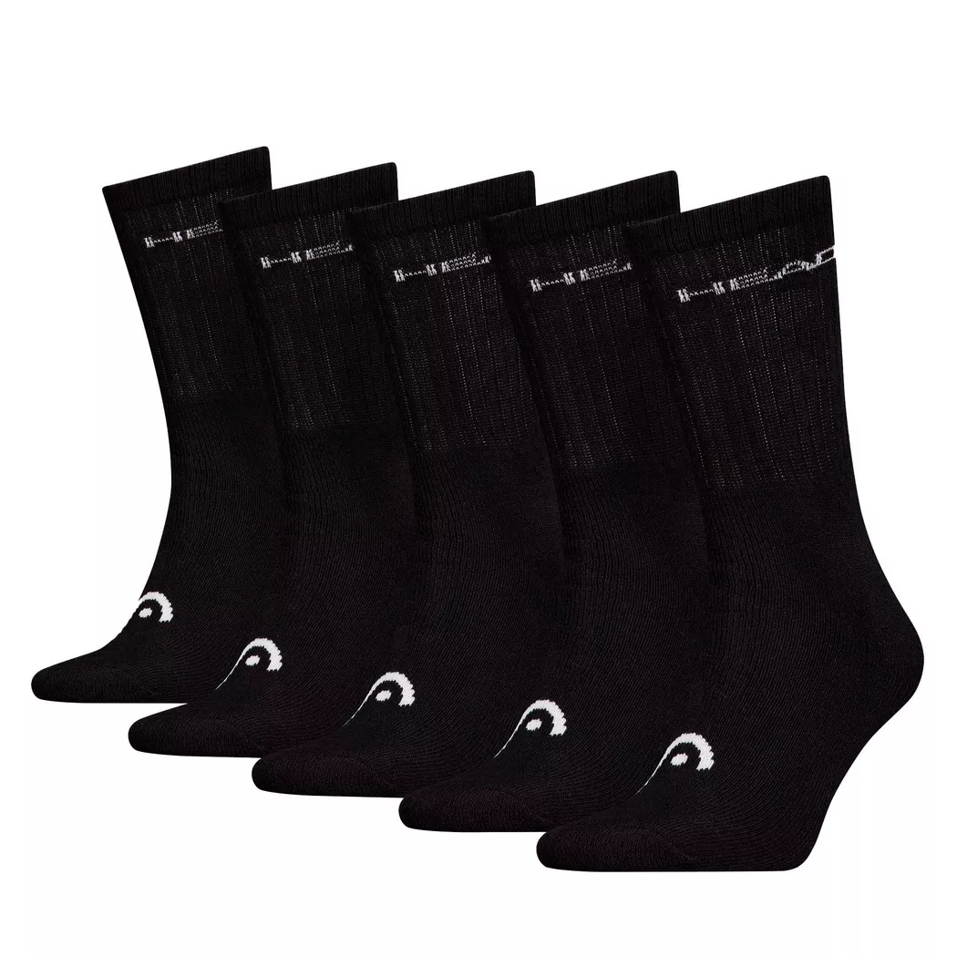 Head - Socken  5er Pack- ELEMENTS ALL SPORTS CREW ECOM, für Damen, Schwarz, Größe 39-42