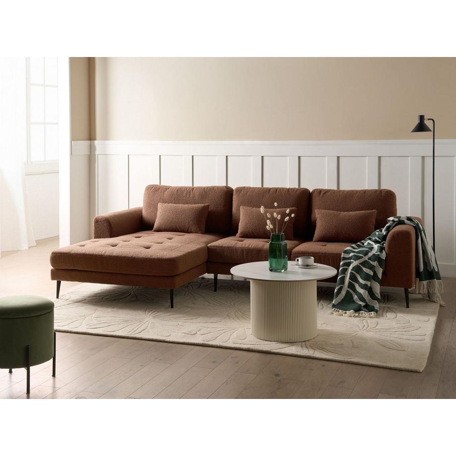 Beliani Ecksofa aus Bouclé  FLAM  