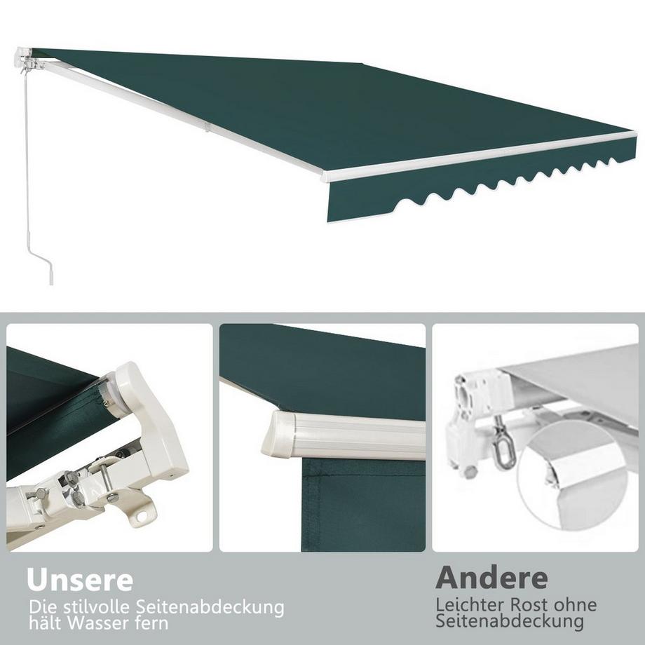 Northix Einziehbare Markise mit Kurbel  