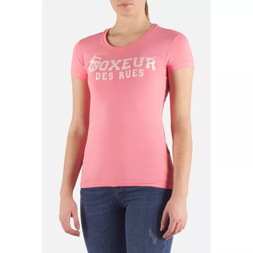BOXEUR DES RUES - T-Shirt mit Logo auf der Vorderseite, L, Rosa