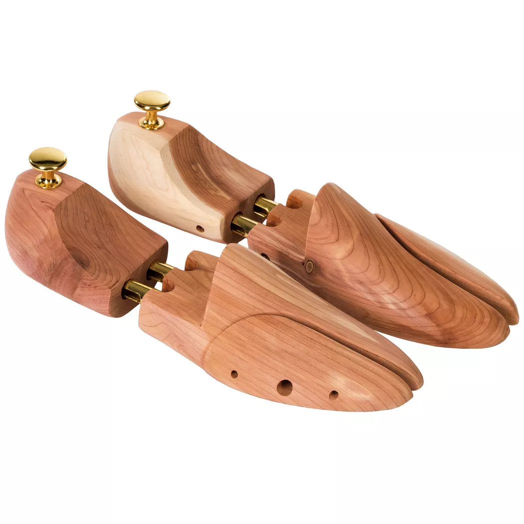 tectake Shoe Stretcher - 1 Pair Wood - 44-45 in Brown