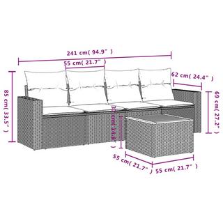 VidaXL set divano da giardino Polirattan  