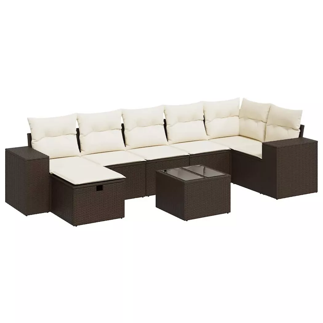 VidaXL - Gartensofa set poly-rattan, One Size, Braun