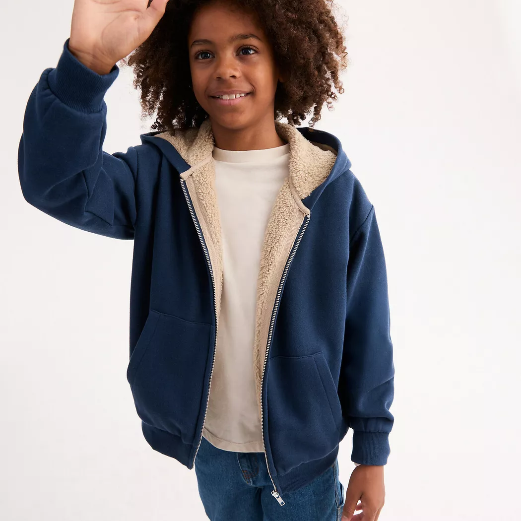 La Redoute Collections - Sweatshirt mit Reissverschluss und Kapuze, 86, Blau