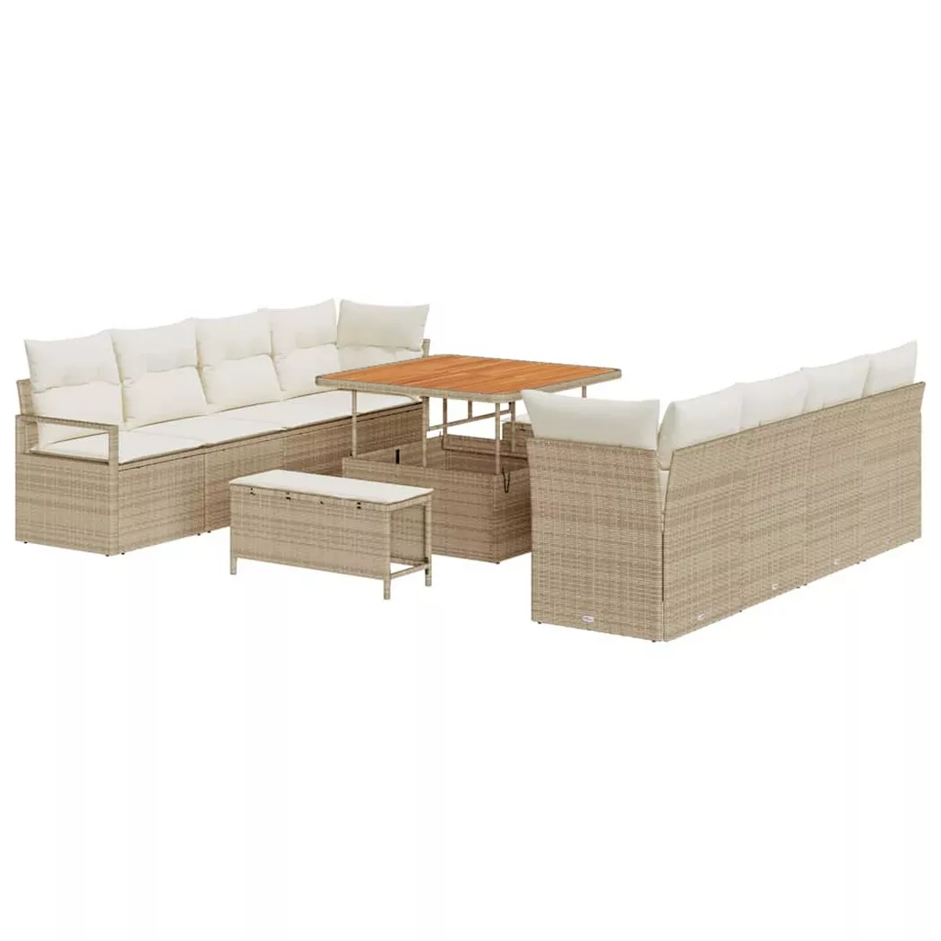 VidaXL - Gartensofa-set poly-rattan, One Size, Beige