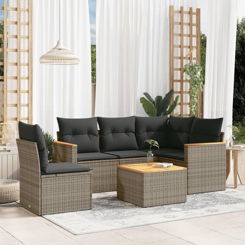 VidaXL set divano da giardino Polirattan  