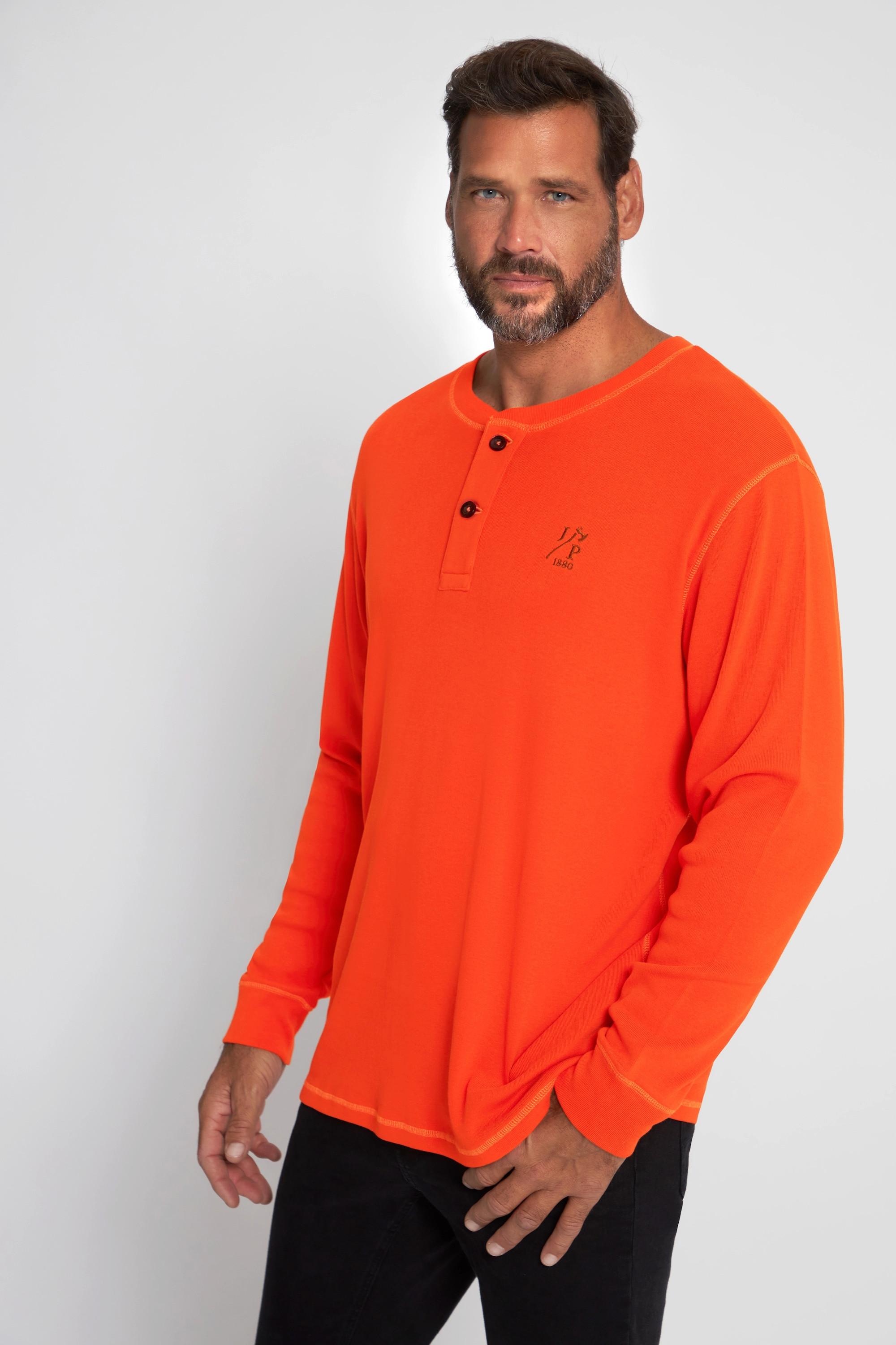 JP1880  Henley, Basic, Langarm, Knopfleiste 