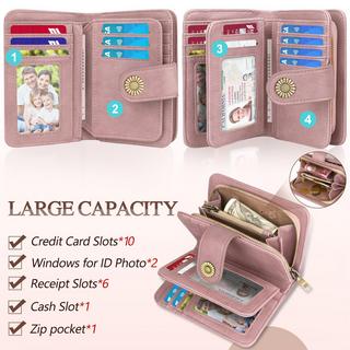 Only-bags.store Portafoglio Vintage in Pelle PU Grande Capacità  