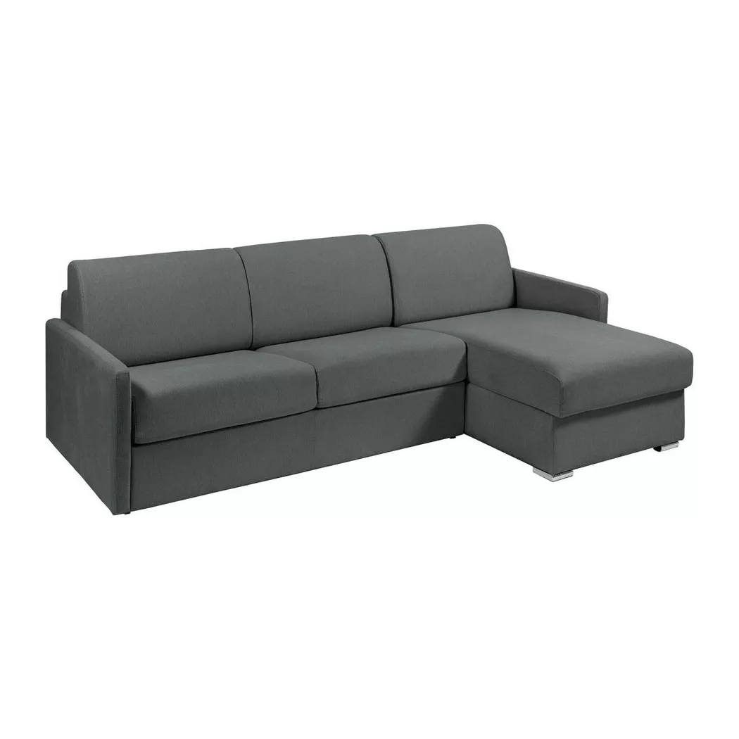 Vente-unique - Ecksofa mit Matratze - Ecke wechselbar - Stoff - Grau - Liegefläche 160 cm - Matratze 14 cm - CALIFE, One Size