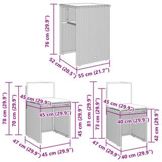 VidaXL set da bistrò Polirattan  