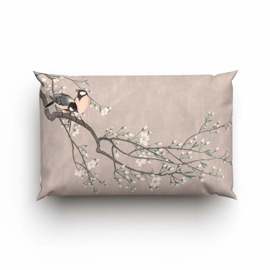 Lotus Housse de coussin bambou birds spring