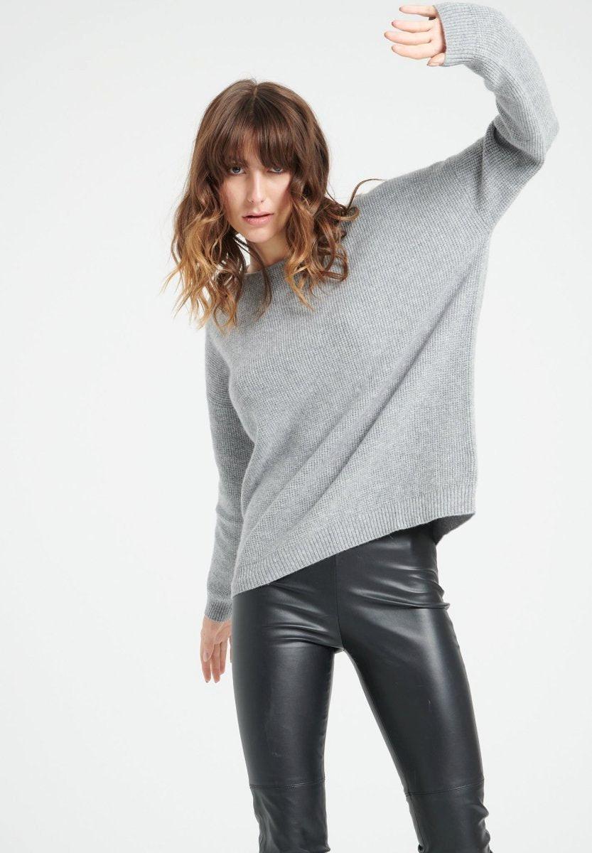Image of Lilly 25 Pullover Mit Rundhalsausschnitt - 100% Kaschmir Damen Grau XL