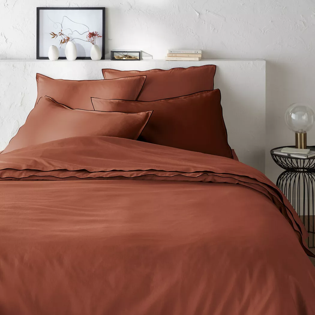 La Redoute Intérieurs - Duvetbezug Victor uni, Victor Uni-Duvetbezug, 200 x 200 cm, Rot