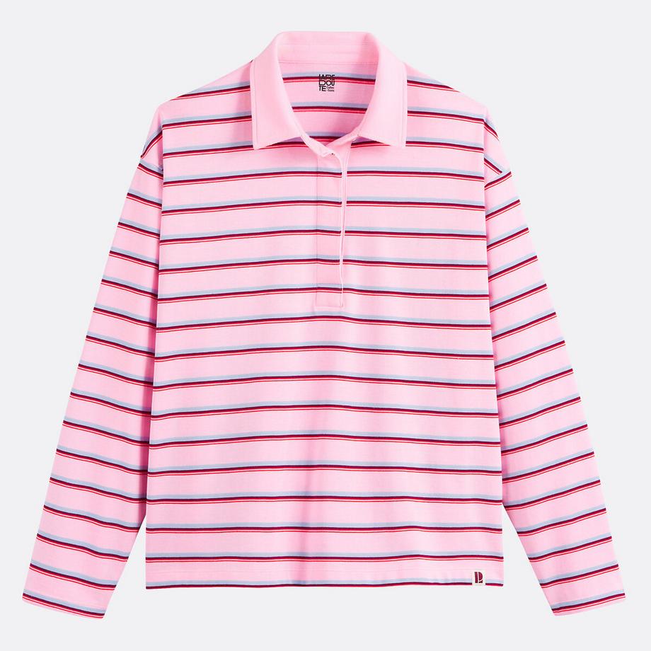 La Redoute Collections Gestreiftes Langarm Poloshirt  