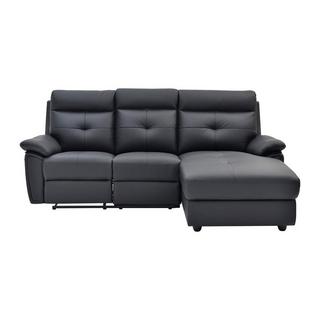 Vente-unique Eckrelaxsofa - Ecke rechts - Leder - Schwarz - VINETA  