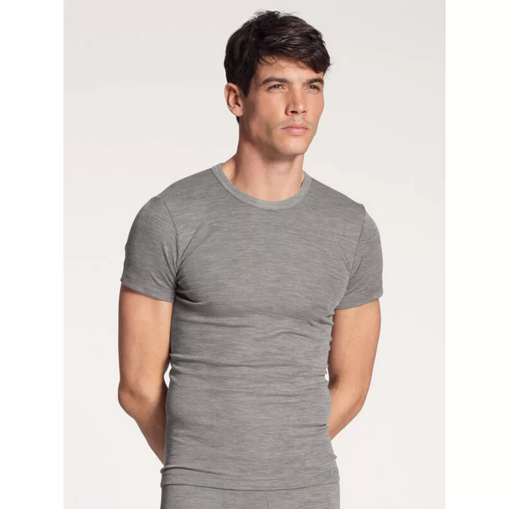 Calida - Wool & Silk T-Shirt, für Herren, Grau, Größe L