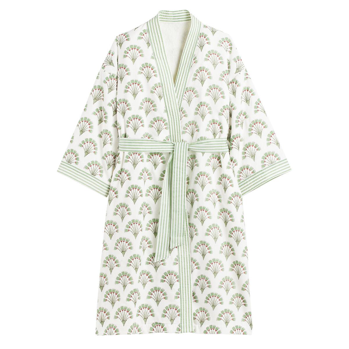 Image of Bademantel Joyce Damen Weiss Bedruckt 38