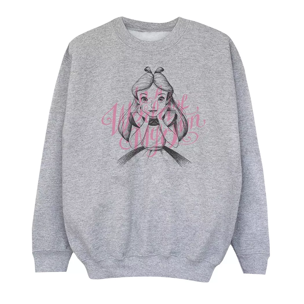 Disney - Alice In Wonderland In A World Of My Own Sweatshirt, 140/146, Grau