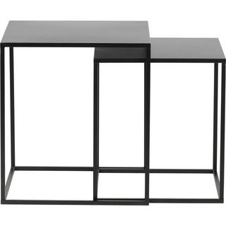 mutoni Table d'appoint Ziva métal noir (Ensemble de 2)  