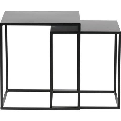 mutoni Table d'appoint Ziva métal noir (Ensemble de 2)  