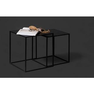 mutoni Table d'appoint Ziva métal noir (Ensemble de 2)  