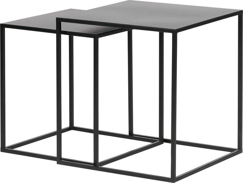 mutoni Table d'appoint Ziva métal noir (Ensemble de 2)  