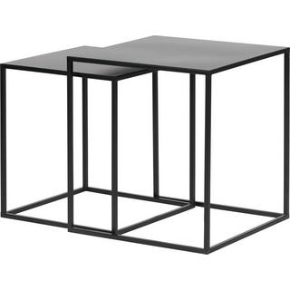 mutoni Table d'appoint Ziva métal noir (Ensemble de 2)  