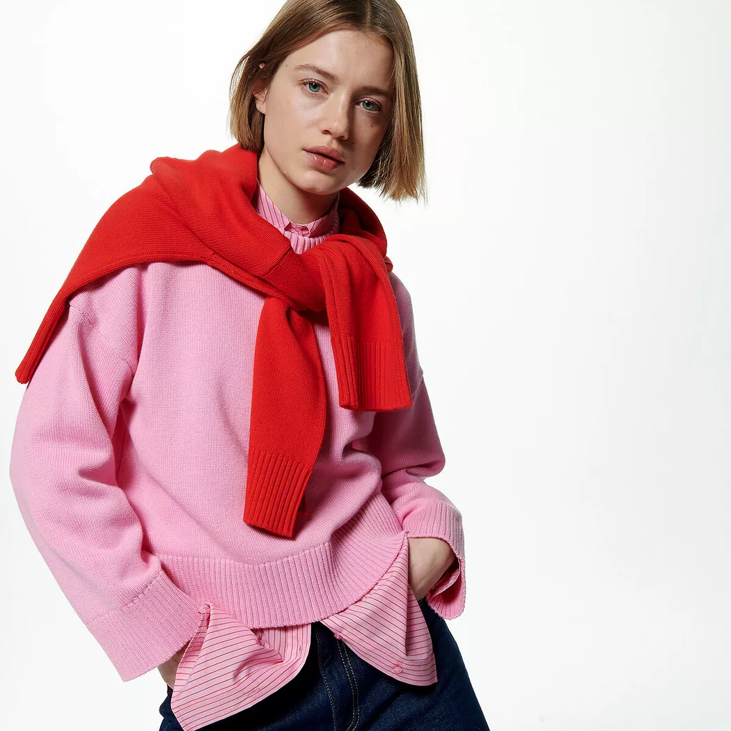 La Redoute Collections - Pullover mit Rundhalsausschnitt, für Damen, Rosa, Größe XL