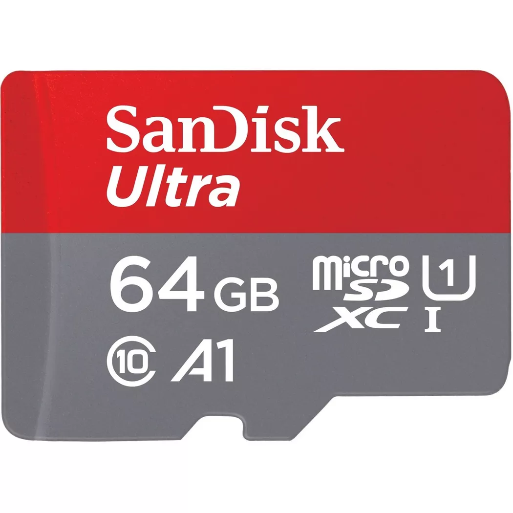 SanDisk -  Ultra 64 GB MicroSDXC UHS-I Klasse 10, Rot Bunt, 64 GB