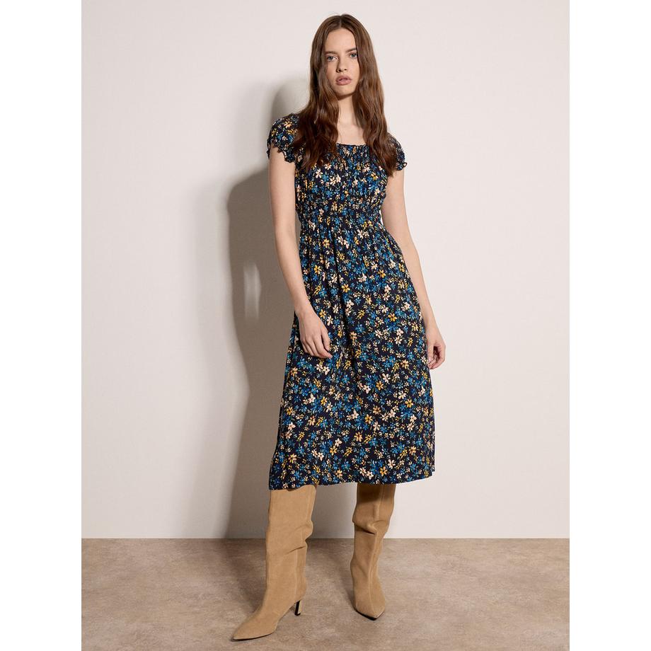 APRICOT Robe Midi Milkmaid Motif Floral Délicat  
