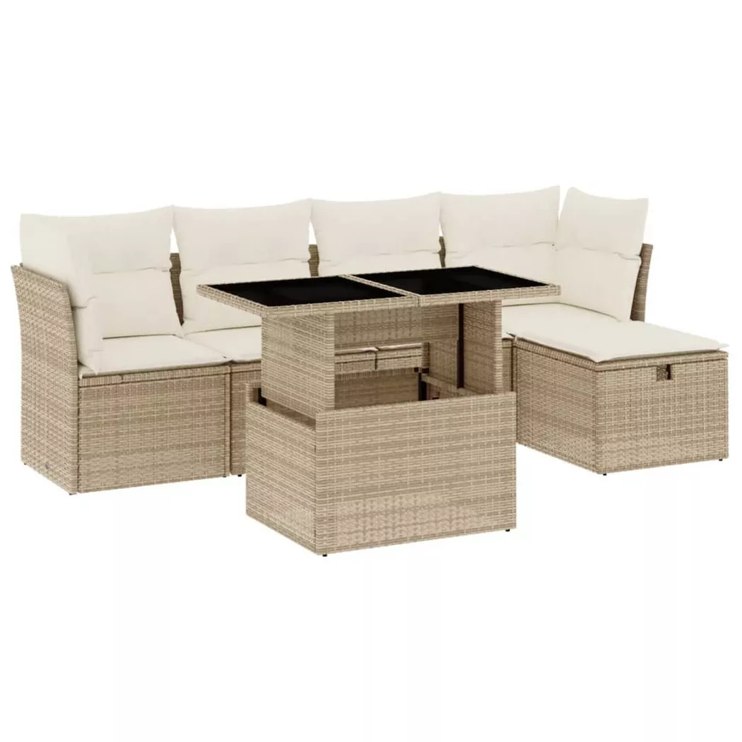 VidaXL - Garten sofagarnitur poly-rattan, One Size, Beige