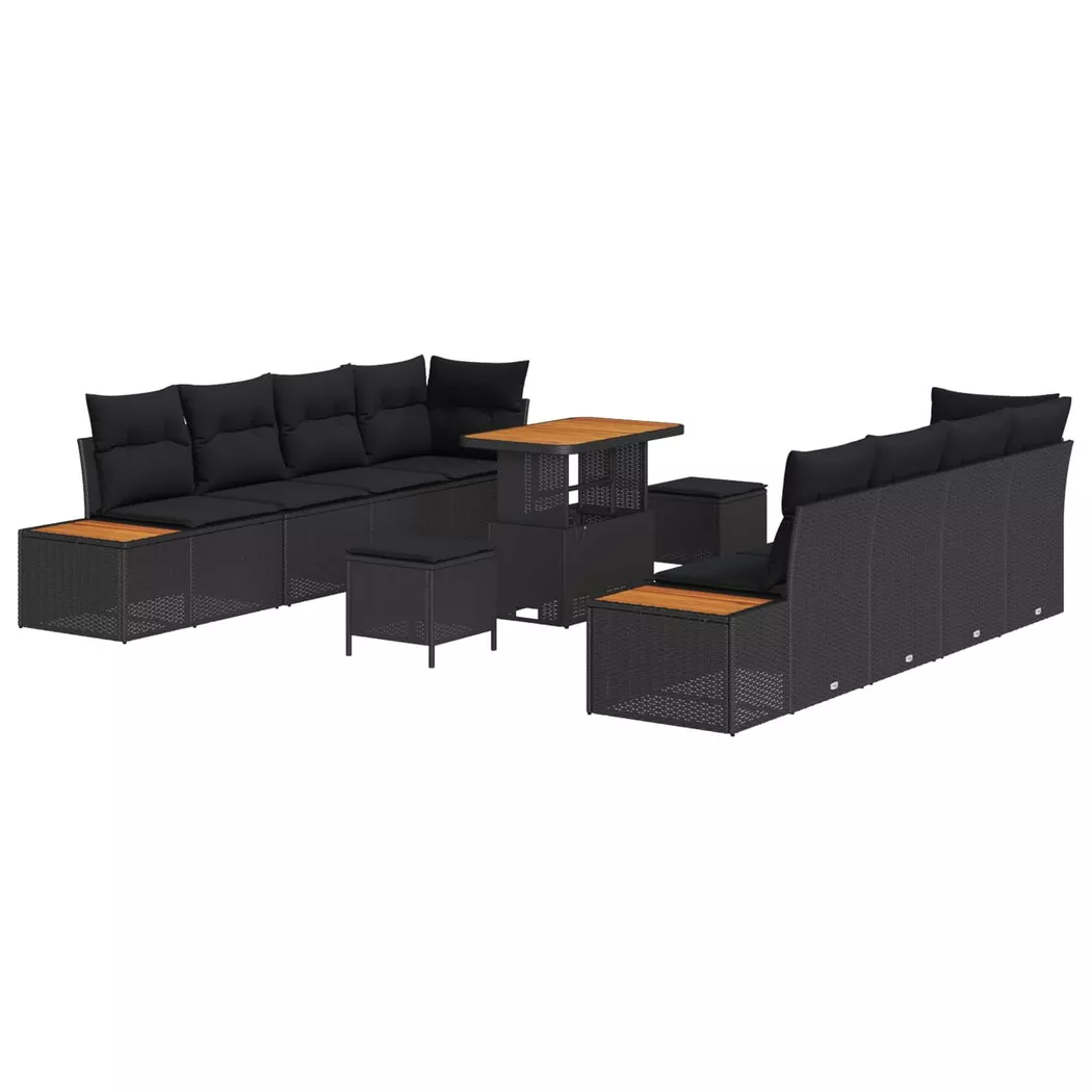 VidaXL - Outdoor-sofa poly-rattan, One Size, Schwarz