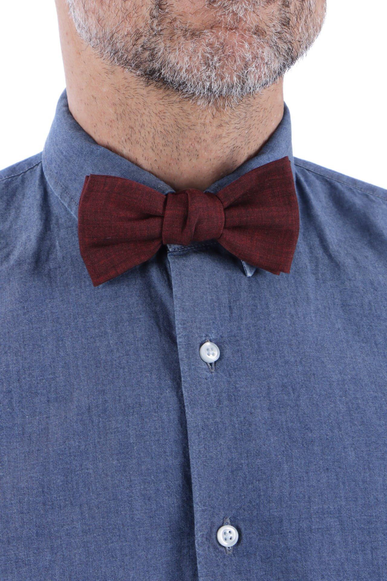 Image of Geknüpfte Fliege Aus Wolle Herren Bordeaux ONE SIZE