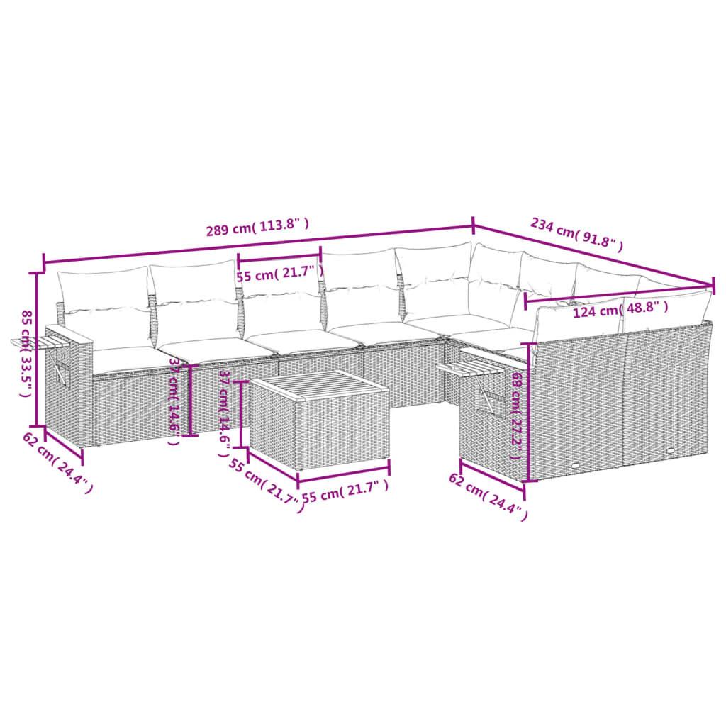 VidaXL set divano da giardino Polirattan  