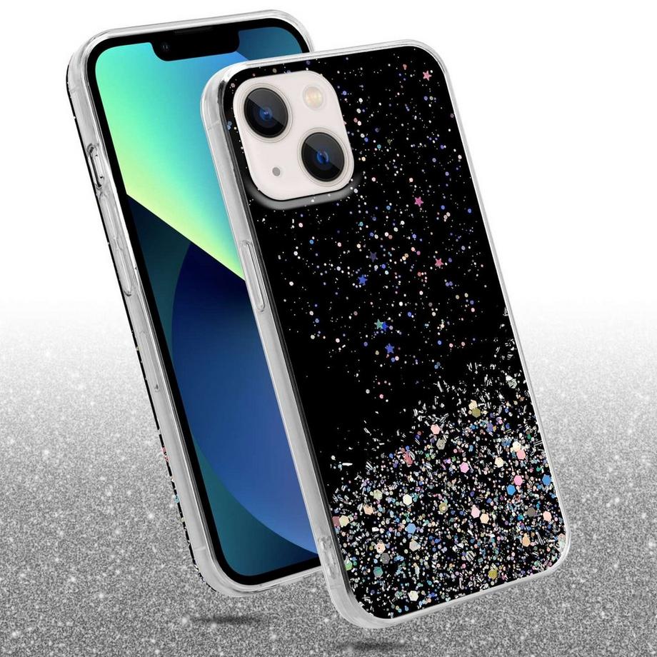 Cadorabo  Housse compatible avec Apple iPhone 14 - Coque de protection en silicone TPU flexible avec paillettes scintillantes 