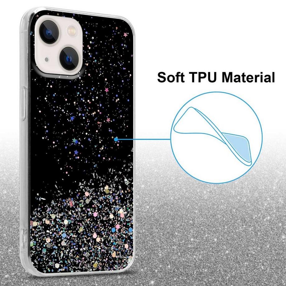Cadorabo  Housse compatible avec Apple iPhone 14 - Coque de protection en silicone TPU flexible avec paillettes scintillantes 