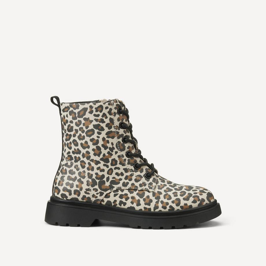La Redoute Collections Bottines à lacets imprimé léopard  