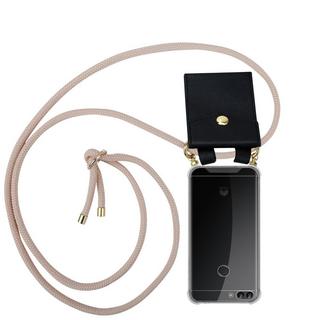 Cadorabo  Handy Kette für Huawei P SMART 2018  Enjoy 7S Silikon mit Gold Ringen 