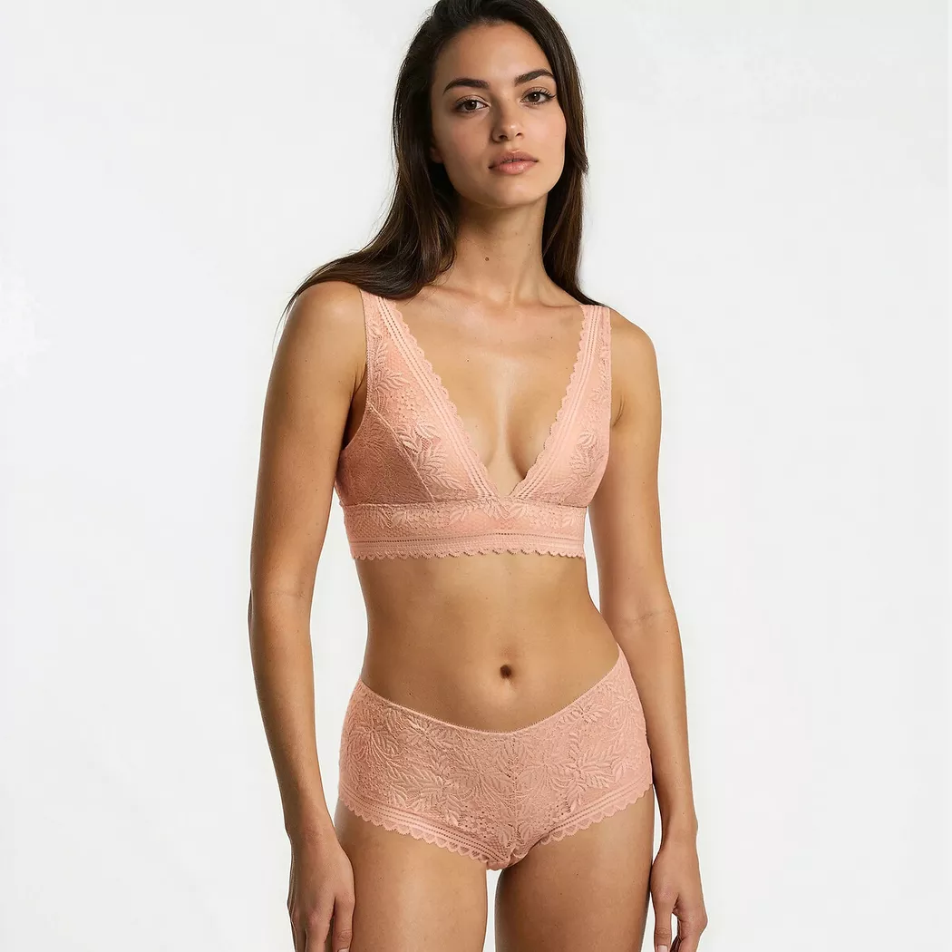 La Redoute Collections - Spitzen-Shorty Signature JEANNE, für Damen, Beige, Größe 42