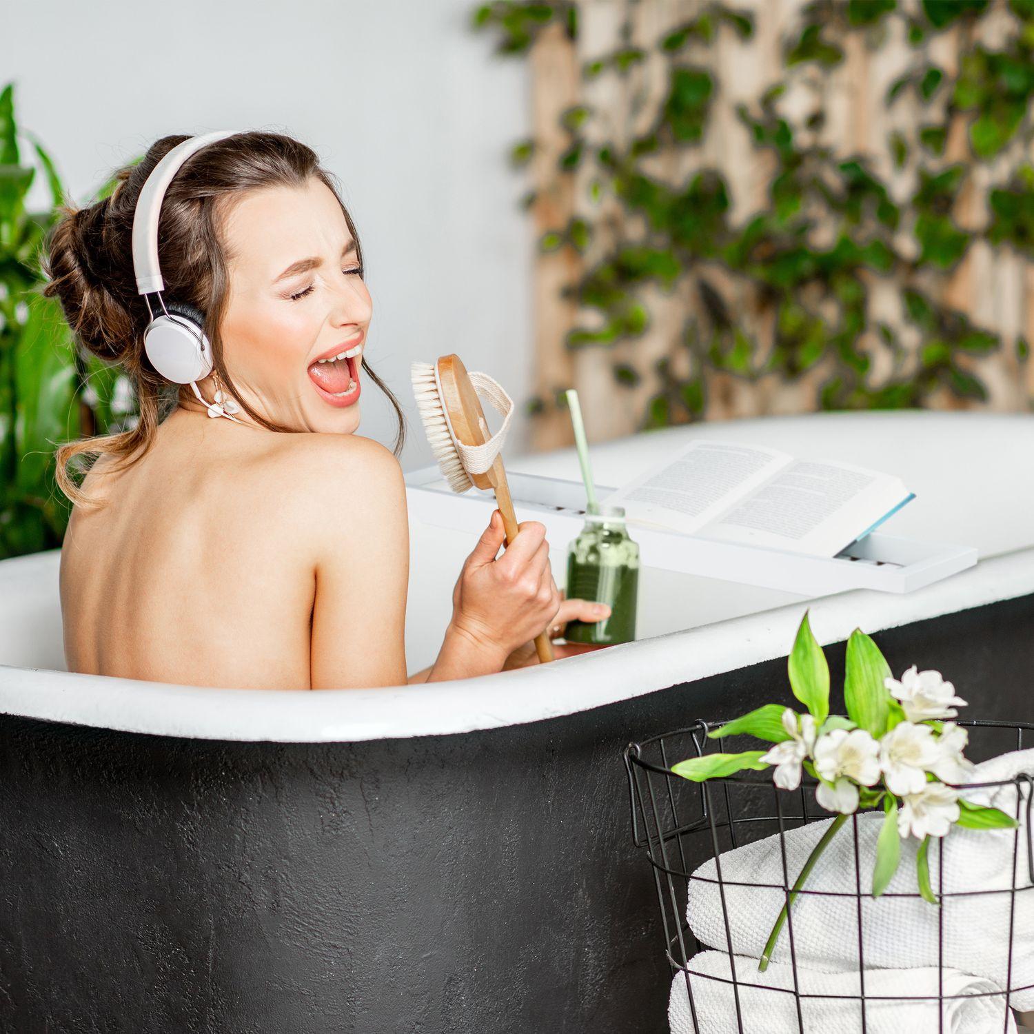 B2X Mensola da bagno in bambù laccato bianco  