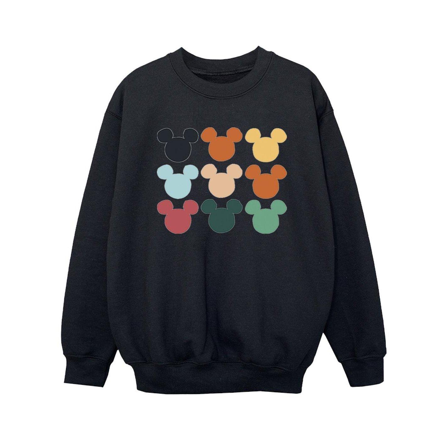 Image of Mickey Mouse Heads Square Sweatshirt Unisex Schwarz 152-158