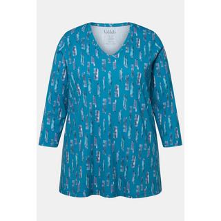 Ulla Popken  Longshirt, A-Linie, V-Ausschnitt, 3/4-Arm 