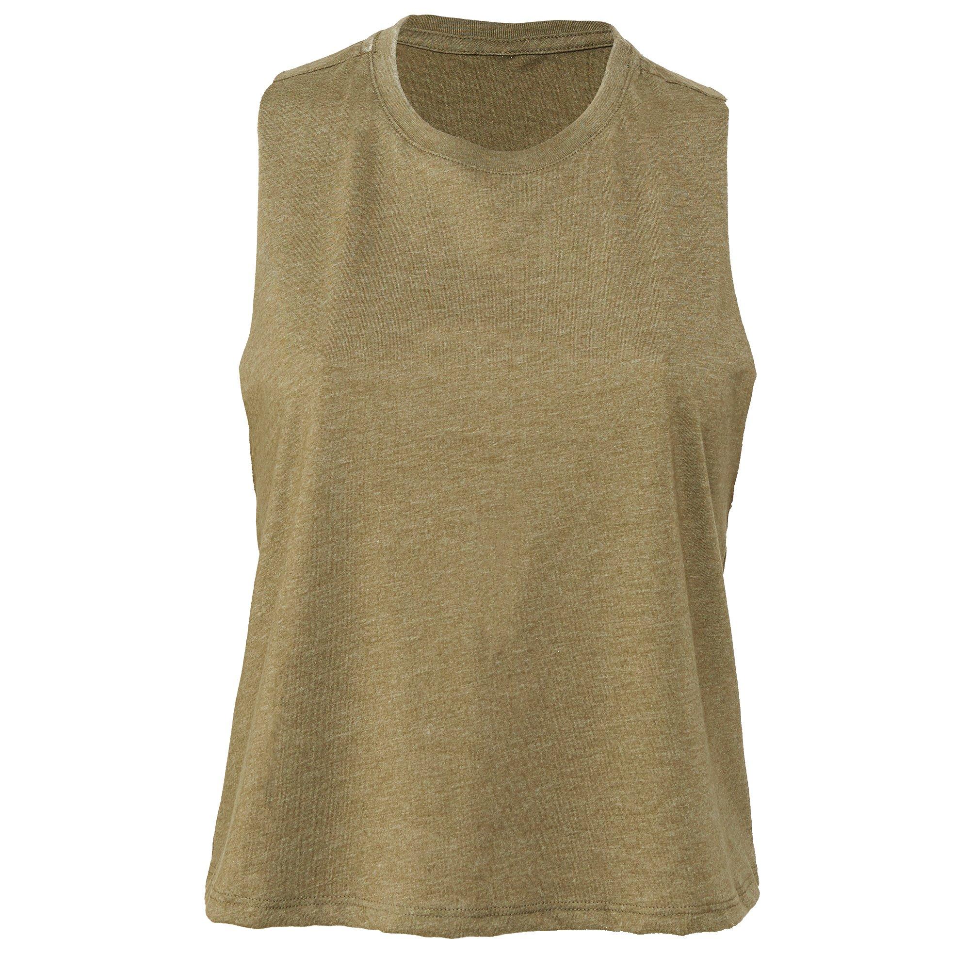 Image of Croptanktop Mit Racerback Unisex Olivegrün XL