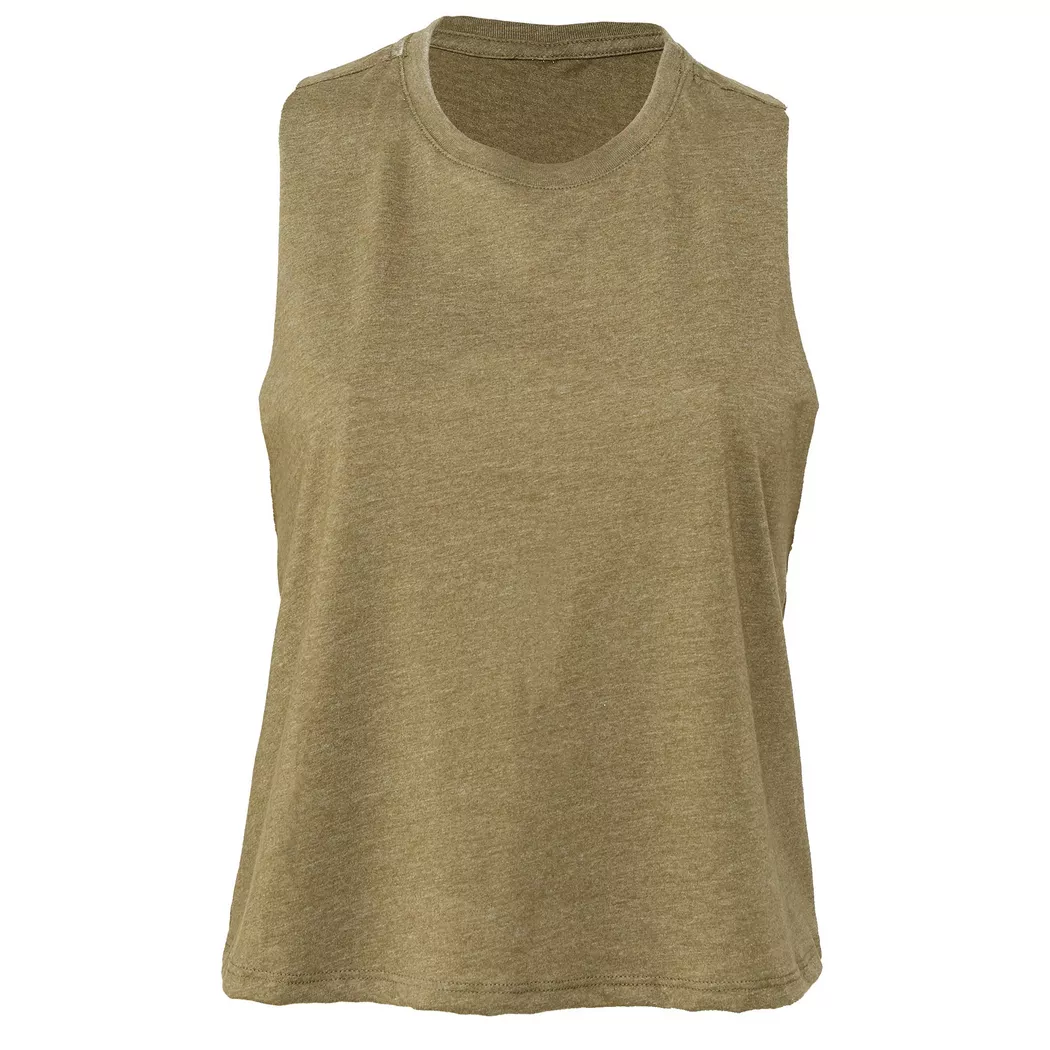 Bella + Canvas - CropTanktop mit Racerback, für Damen, Olivegrün, Größe XL