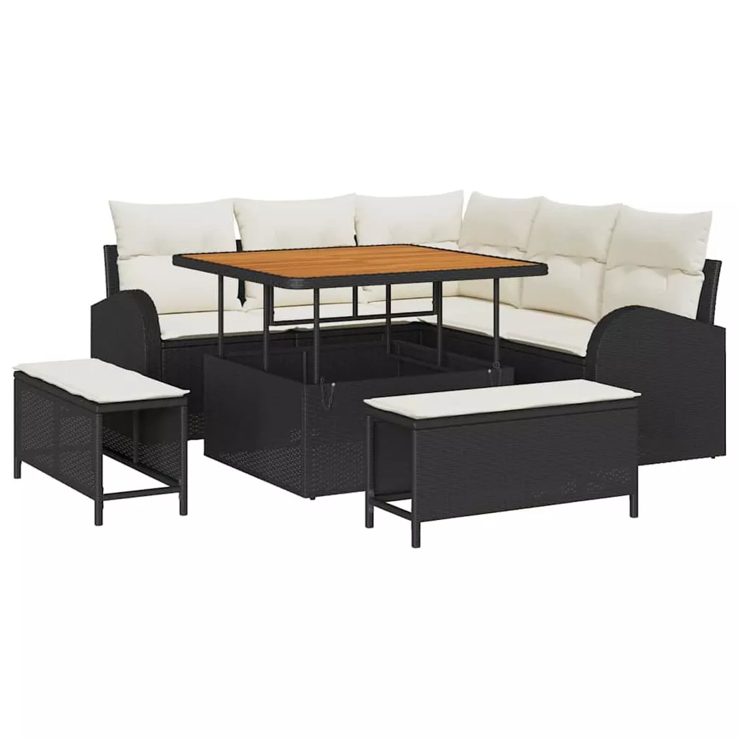 VidaXL - Garten-sofa poly-rattan, One Size, Schwarz