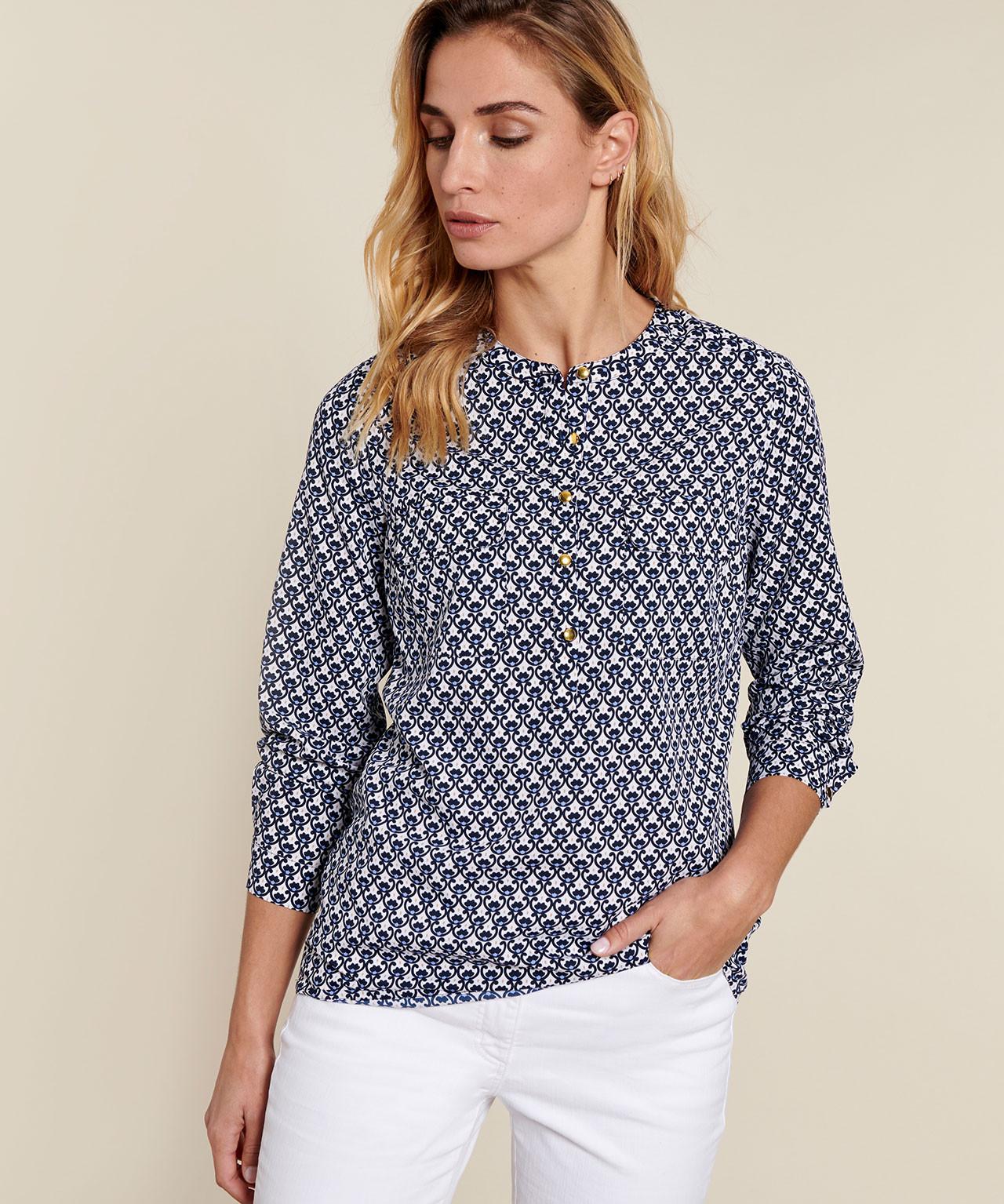 Image of Tunika Mit Seidigem Griff Unisex Blau 38