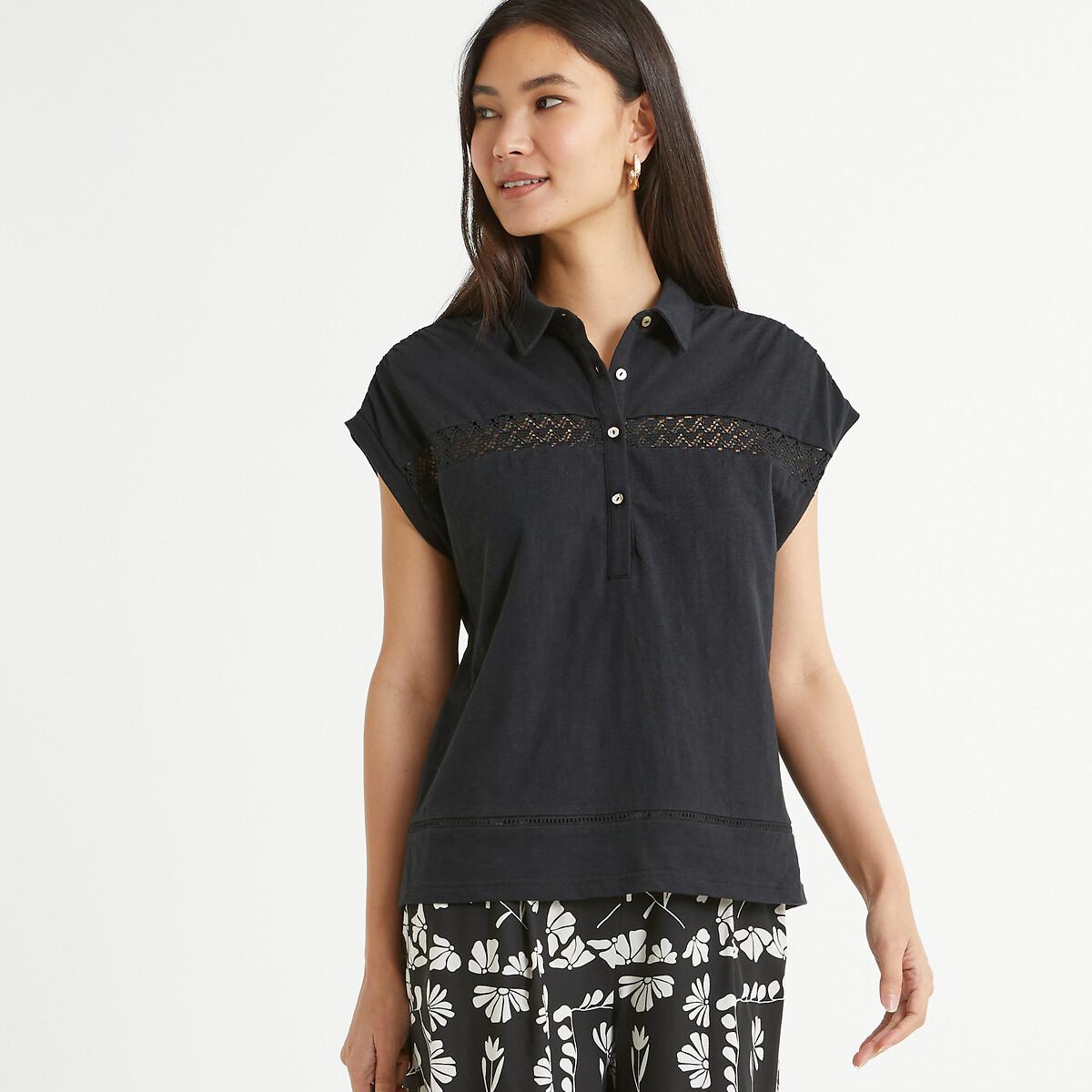 Image of Kurzärmeliges Poloshirt Damen Schwarz 42